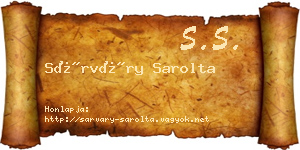 Sárváry Sarolta névjegykártya