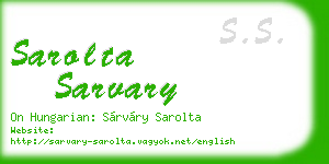 sarolta sarvary business card